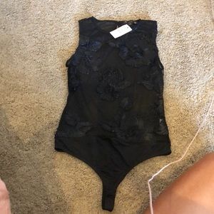Sheer Embroidered Body Suit